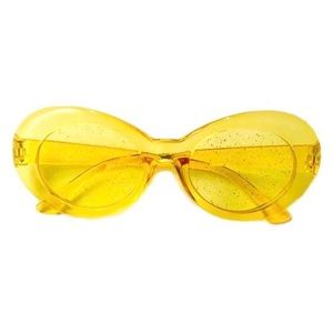 Yellow Y2K Oval Jelly Sunglasses